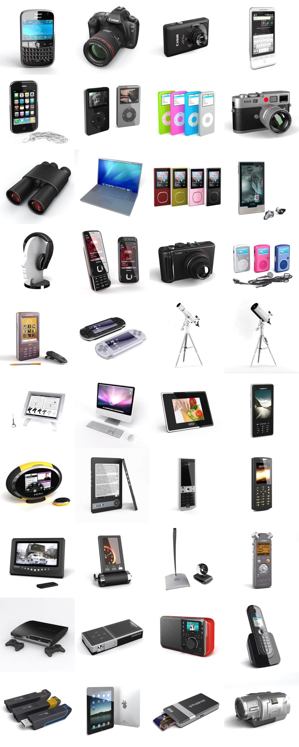 40款电子产品3D模型合集 MAX格式助力电子产品销售新高度